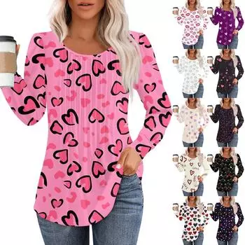 Рубашки с длинным рукавом для женщин, топы, нарядные повседневные блузки, плиссированные топы-туники с круглым вырезом L бежевый