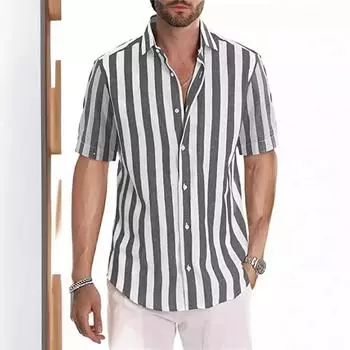 Рубашки с принтом Мужские гавайские рубашки Мужские блузки для работы Рубашки с лацканами Мужская одежда XXXXXL