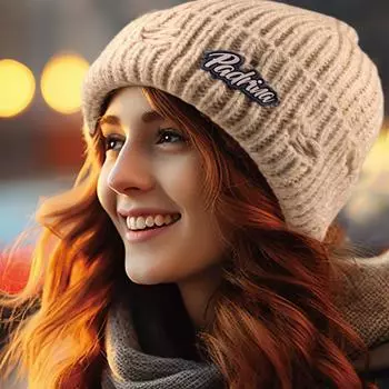 Rubber Badge Hole Wool Hat Street Hat Wool Blend Winter Hat Women s Knitted Hat Street Dance Trend Versatile