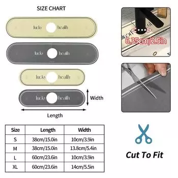 Rubber Kitchen Faucet Mat Countertop Sink Splash Guard Faucet Drainage Mat Drying Pad Bathroom Protection Mat Drain Pads S 38X10cm