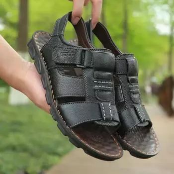 Мужская обувь из резины и пластика, лето 2024, мужские сандалии, пляжные, с открытым носком, тренд, повседневные, новое поступление, дешевая ликвидация, дышащие, скидка 38
