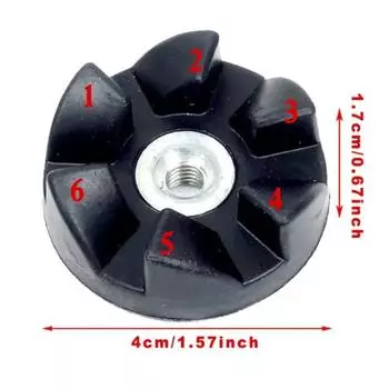 Rubber Replacement Parts Blade Gear Thick Shaft Spare Part Kitchen Tool Black
