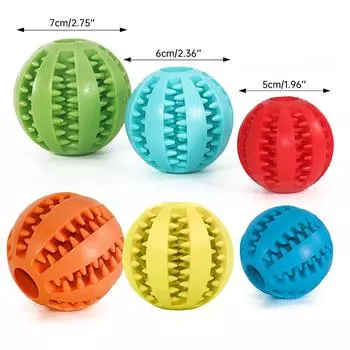 Резиновый шарик для чистки зубов для собак, неразрушимая игрушка для собак для больших собак, мягкие жевательные игрушки для домашних животных, интерактивные аксессуары для собак S