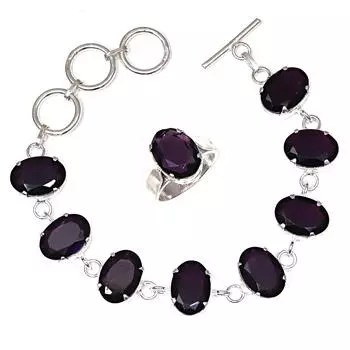 Рубин сапфир драгоценный камень женские унисекс ювелирные изделия браслеты и кольца 7-8