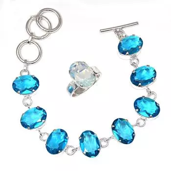 Рубин сапфир драгоценный камень женские унисекс ювелирные изделия браслеты и кольца 7-8