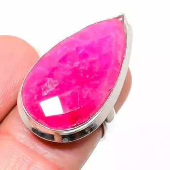 Рубин(Смоделированный) Кольцо из серебра 925 пробы с драгоценными камнями ручной работы, размер 6,5 P2G78