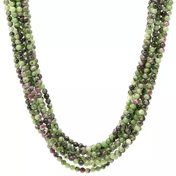 Рубин в цоизите 3 мм круглые бусины продаются в ряд 38 см Heilstone многоцветный натуральный камень серии Power Stone Ishimaru Handicraft материалы ручной работы
