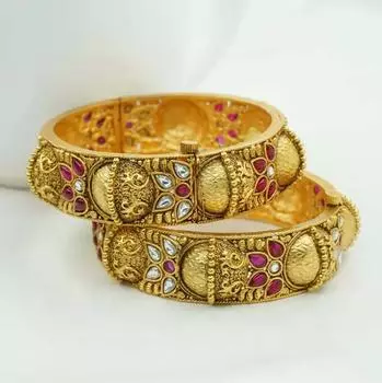Рубиново-белый традиционный красивый позолоченный браслет 2.2 золотой