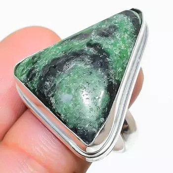 Рубиновый цосит, созданный в лаборатории, ювелирное изделие ручной работы из стерлингового серебра 925 пробы, размер 7 a5p72