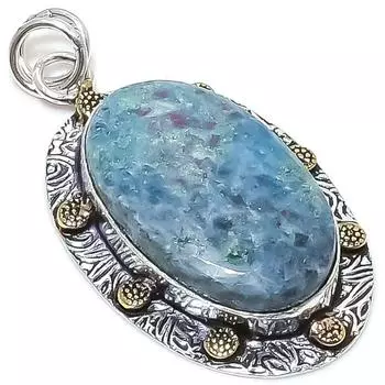 Рубиновый фуксит драгоценный камень 925 стерлингового серебра ювелирные изделия двухцветный кулон 2.09 u5v68