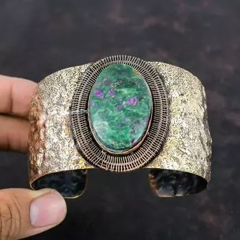 Рубиновый фукситовый браслет, медная проволока, обернутая ювелирными изделиями, драгоценный камень, регулируемый браслет-манжета, медный браслет ручной работы, обернутая проволокой, манжета, подарки на помолвку