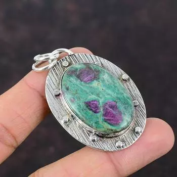 Рубиновый фукситовый кулон Замечательные ювелирные изделия ручной работы Подвеска из стерлингового серебра 925 пробы Изысканные ювелирные изделия из драгоценных камней Подвеска с камнем по случаю рождения Подарок на годовщину