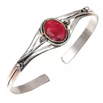 Рубиновый сапфир драгоценный камень браслеты манжеты ручной работы 7 регулируемый