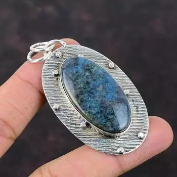 Рубиновый синий кианитовый кулон Ювелирные изделия из натурального драгоценного камня Стерлинговое серебро 925 пробы Кулон ручной работы Антикварные ювелирные изделия Подарок для матери Заявление Ювелирные изделия