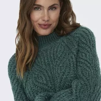 Рубиновый свитер косой вязки с воротником-воронкой ТОЛЬКО для женщин XS чёрный