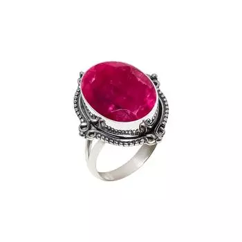 Ruby - Dyed Quartz 925 Sterling Silver Ring V4554, Red Ring, Oval Ring, Valentin s Day Gift, Gift For Her, Birthday Gift, Handmade Jewelry, Silver Jew