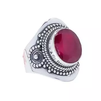 Ruby - Dyed Quartz Gemstone 925 Sterling Silver Ring V8573, Red Ring, Oval Ring, Valentin s Day Gift, Gift For Her, Birthday Gift, Handmade Jewelry, S