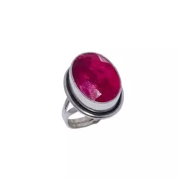 Ruby - Dyed Quartz Gemstone 925 Sterling Silver Ring V8491, Red Ring, Oval Ring, Valentin s Day Gift, Gift For Her, Birthday Gift, Handmade Jewelry, S