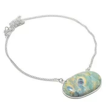 Ruby Fuchsite Gemstone Handmade 925 Sterling Silver Jewelry Necklace 18 R1H59