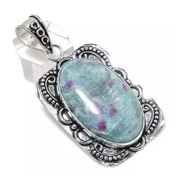 Ruby Fuchsite Gemstone Handmade 925 Sterling Silver Jewelry Pendant 2.48 q0A90