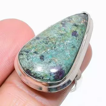 Ruby Fuchsite Lab-Created Handmade 925 Sterling Silver Jewelry Ring Size 7 G3v68