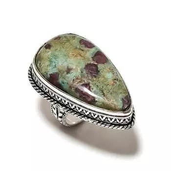 Кольцо из стерлингового серебра 925 пробы с рубиновым фукситом, созданное в лаборатории, размер 8 A4B73