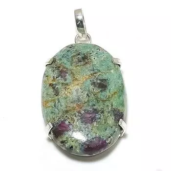 Ruby Fuchsite Lab-Created Handmade 925 Sterling Silver Pendant 2.17 O7u00