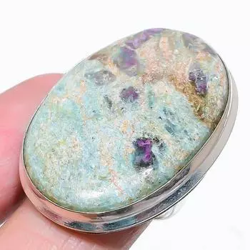 Ruby Fuchsite Lab-Created Handmade 925 Sterling Silver Gift Ring Size 9 t1o27