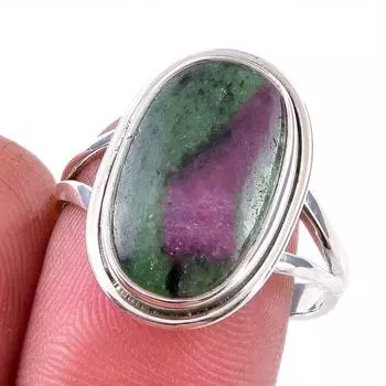 Ruby In Zoisite Handmade Lab-Created 925 Sterling Silver Jewelry Ring S.9 s1d68