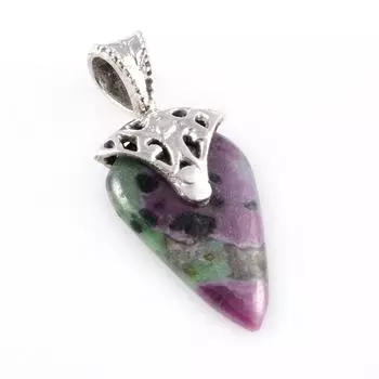 Ruby In Zoisite Handmade Lab-Created 925 Sterling Silver Gift Pendant 1.3 r5Y49