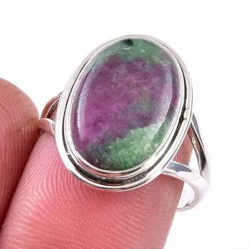 Ruby In Zoisite Handmade Lab-Created 925 Sterling Silver Jewelry Ring S.8 n6B46