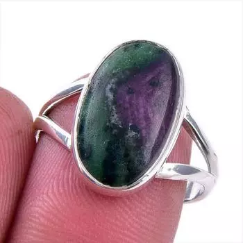 Ruby In Zoisite Handmade Lab-Created 925 Sterling Silver Jewelry Ring S.8 L7U29