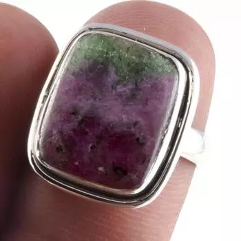 Ruby In Zoisite Handmade Lab-Created 925 Sterling Silver Jewelry Ring S.6 S1j42