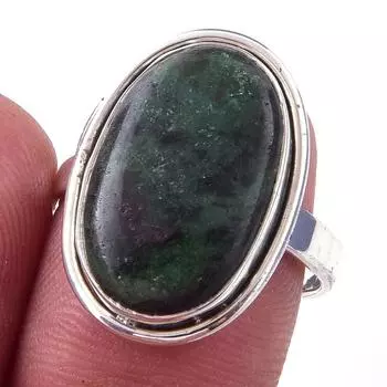 Ruby In Zoisite Handmade Lab-Created 925 Sterling Silver Jewelry Ring S.8 t6K30