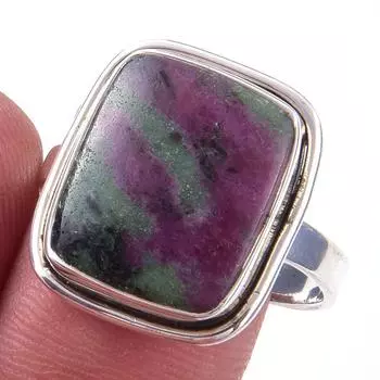 Ruby In Zoisite Handmade Lab-Created 925 Sterling Silver Jewelry Ring S.10 T4y11