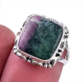 Ruby In Zoisite Handmade Lab-Created 925 Sterling Silver Jewelry Ring S.6 R1k97