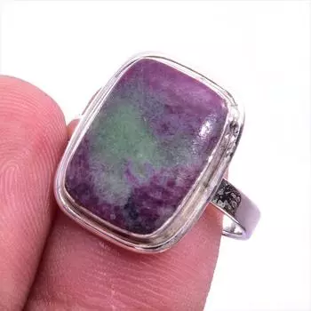 Ruby In Zoisite Handmade Lab-Created 925 Sterling Silver Jewelry Ring S.10 j0w63