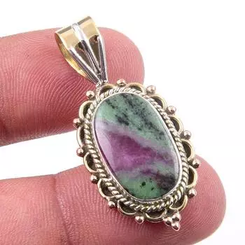 Подвеска Ruby In Zoisite Lab-Created из стерлингового серебра 925 пробы в двух тонах 1,50 p0y31