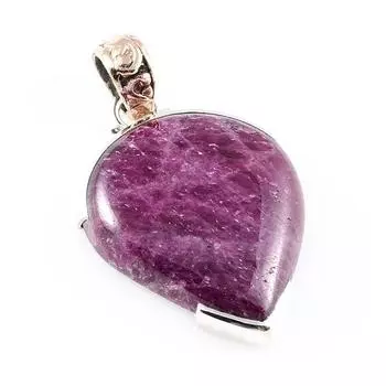 Ruby In Zoisite Lab-Created 925 Sterling Silver Gift Two Tone Pendant 1.5 k4B53
