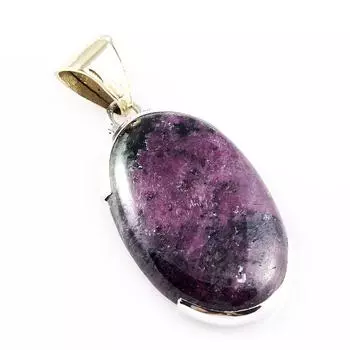 Ruby In Zoisite Lab-Created 925 Sterling Silver Gift Two Tone Pendant 1.9 k7H73