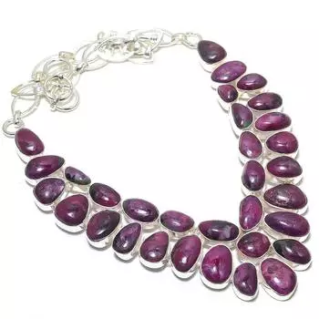 Ruby Jyosite Gemstone Handmade 925 Silver Jewelry Necklace 18 JCN398-2