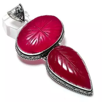 Ruby Natural Gemstone 925 Sterling Silver Jewelry Pendant 3.55 J0F01