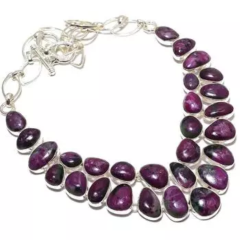 Ювелирные изделия из серебра 925 пробы с рубиновым циозитом, 18 дюймов JCN409-45