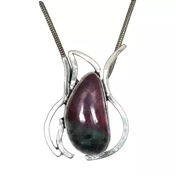 Ruby Zoisite Gemstone Mother s Day Handmade Silver Jewelry Pendant 1.5
