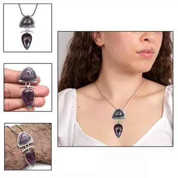 Ruby Zoisite Peridot Gemstone Unisex Women s Silver Jewelry Pendant 2