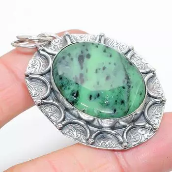 Ruby Zosite Lab-Created Handmade 925 Sterling Silver Jewelry Pendant 2.29 B8Y68