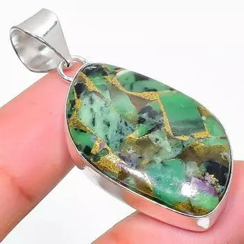 Ruby Zosite Lab-Created Handmade 925 Sterling Silver Jewelry Pendant 1.97 g3s59