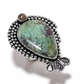 Ruby Zosite Lab-Created Handmade 925 Sterling Silver Jewelry Ring Size 6 V9V25