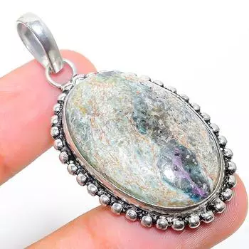 RubyFuchsite Gemstone Handmade 925 Sterling Silver Jewelry Pendant 1.97 e7l20