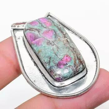 RubyFuchsite Gemstone Handmade 925 Sterling Silver Jewelry Pendant 2.01 N0P62